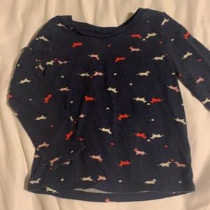 2/$10 Carter’s dachshund print long sleeve shirt